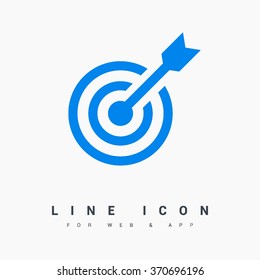 Target isolated minimal single flat linear icon for websites and mobile minimalistic flat design.