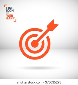 Target isolated minimal single flat linear icon for websites and mobile minimalistic flat design.