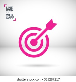 Target isolated minimal single flat linear icon for websites and mobile minimalistic flat design.