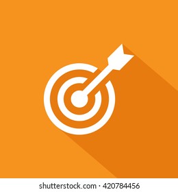 Target isolated minimal single flat linear icon for websites and mobile minimalistic flat design.
