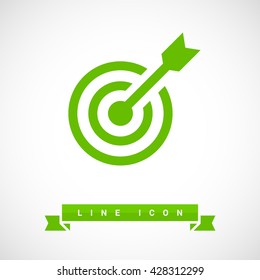 Target isolated minimal single flat linear icon for websites and mobile minimalistic flat design.