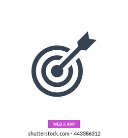 Target isolated minimal single flat linear icon for websites and mobile minimalistic flat design.