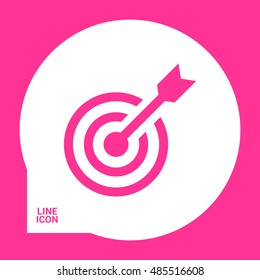 Target isolated minimal single flat linear icon for websites and mobile minimalistic flat design.