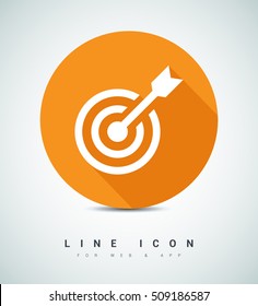 Target isolated minimal single flat linear icon for websites and mobile minimalistic flat design.