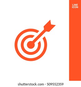 Target isolated minimal single flat linear icon for websites and mobile minimalistic flat design.