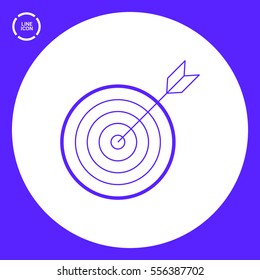 Target isolated minimal single flat linear icon for websites and mobile minimalistic flat design.