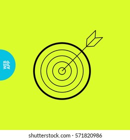 Target isolated minimal single flat linear icon for websites and mobile minimalistic flat design.