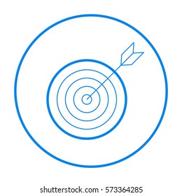 Target isolated minimal single flat linear icon for websites and mobile minimalistic flat design.