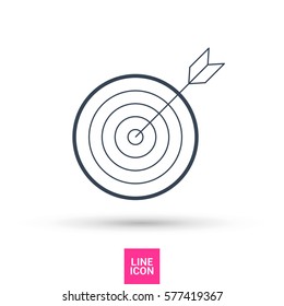 Target isolated minimal single flat linear icon for websites and mobile minimalistic flat design.