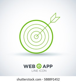 Target isolated minimal single flat linear icon for websites and mobile minimalistic flat design.