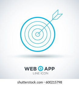 Target isolated minimal single flat linear icon for websites and mobile minimalistic flat design.