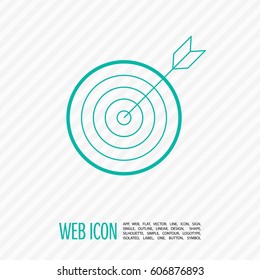 Target isolated minimal single flat linear icon for websites and mobile minimalistic flat design.