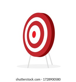 Objetivo aislado en un fondo blanco. Ilustración vectorial de un objetivo en un estilo plano.