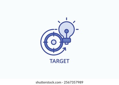 Target isolated vector, icon or logo sign symbol illustration