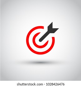Target. Isolated vector icon, sign, emblem, pictogram. Flat style for design, web, logo or UI. Eps10