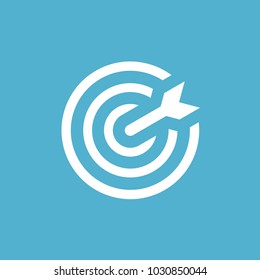 Target. Isolated vector icon, sign, emblem, pictogram. Flat style for design, web, logo or UI. Eps10