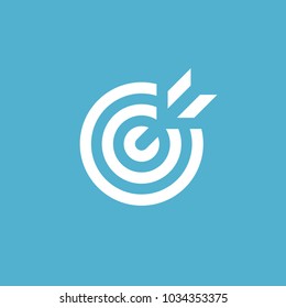 Target. Isolated vector icon, sign, emblem, pictogram. Flat style for design, web, logo or UI. Eps10