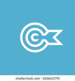 Target. Isolated vector icon, sign, emblem, pictogram. Flat style for design, web, logo or UI. Eps10