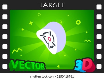 Target isometric design icon. Vector web illustration. 3d colorful concept