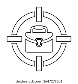Icono de trabajo de destino, gráficos de Vector de línea