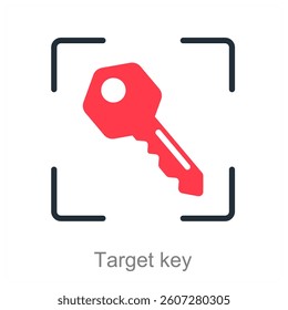 Target Key and goal icon concept
