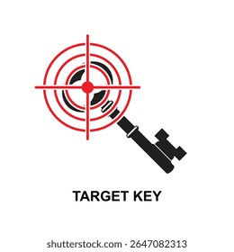 Target key icon isolated on background vector illustration