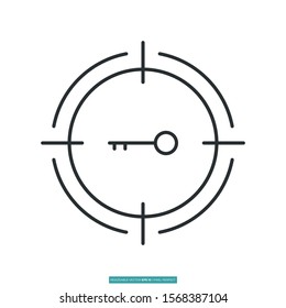 Target key icon vector illustration logo template for many purpose. Isolated on white background.