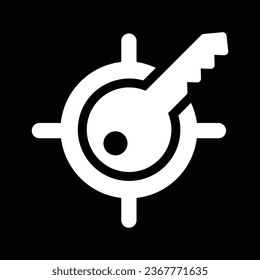 Target key icon, vector target key icon, vector illustration
