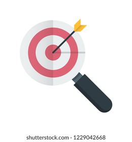 Target keyword flat vector icon.