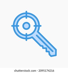 Target keyword icon in blue style about marketing and seo, use for website mobile app presentation