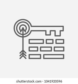Target keyword icon line symbol. Isolated vector illustration of  icon sign concept for your web site mobile app logo UI design.