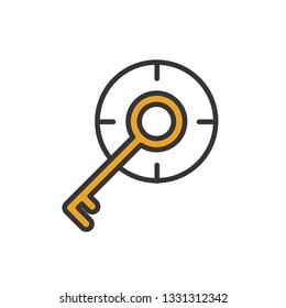 target keyword icon vector design filled outline style