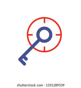 target keyword icon vector flat style