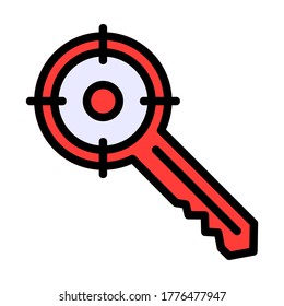Palabra clave de destino en el estilo de línea rellena para cualquier proyecto, uso para la presentación de aplicaciones móviles del sitio web