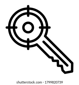 Target keyword icon vector illustration in line style for any projects, use for website mobile app presentation