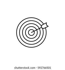 Target keyword line icon, seo & development, Darts sign, a linear pattern on a white background, eps 10.