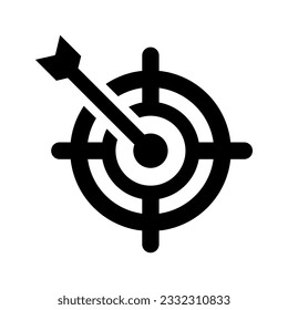 Icono negro plano de las palabras clave de destino Isolación en la ilustración del vector de fondo blanco | Iconos de Seo