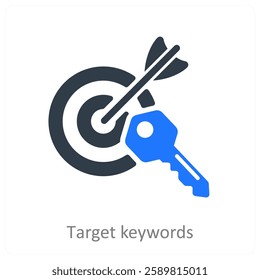 Target Keywords and goal icon concept