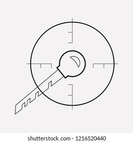 Target keywords icon line element. Vector illustration of target keywords icon line isolated on clean background for your web mobile app logo design.