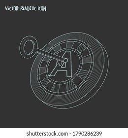 Elemento de línea de icono de palabras clave de destino. Ilustración vectorial de la línea de iconos de las palabras clave de destino aislada en fondo limpio para el diseño del logotipo de la aplicación móvil web.
