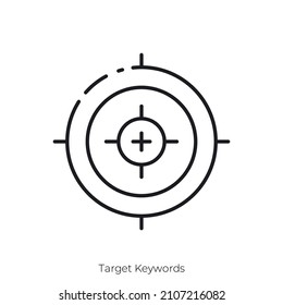 Target Keywords icon. Outline style icon design isolated on white background