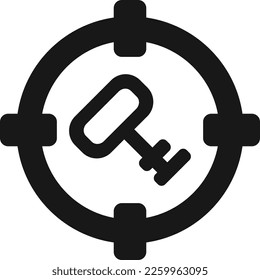 Vector de icono de palabras clave de destino en blanco
