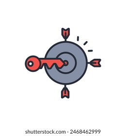 target keywords icon. vector.Editable stroke.linear style sign for use web design,logo.Symbol illustration.