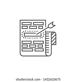 Target Keywords Related Vector Thin Line Icon. Isolated on White Background. Editable Stroke. Vector Illustration.