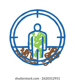 alvo matar ícone doodle esboçar vetor. alvo matar sinal. símbolo isolado ilustração