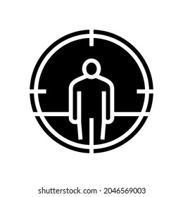 target kill glyph icon vector. target kill sign. isolated contour symbol black illustration