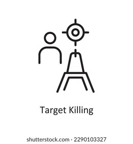 Target Killing Vector Outline icon Design illustration. Gaming Symbol on White background EPS 10 File