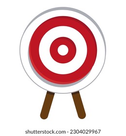 Target landing page, banner business 3d icon. Vector illustration.