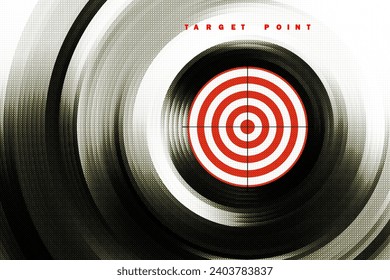 Target landing page, banner business 3d icon. Vector illustration