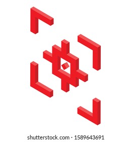 Target laser eye icon. Isometric of target laser eye vector icon for web design isolated on white background
